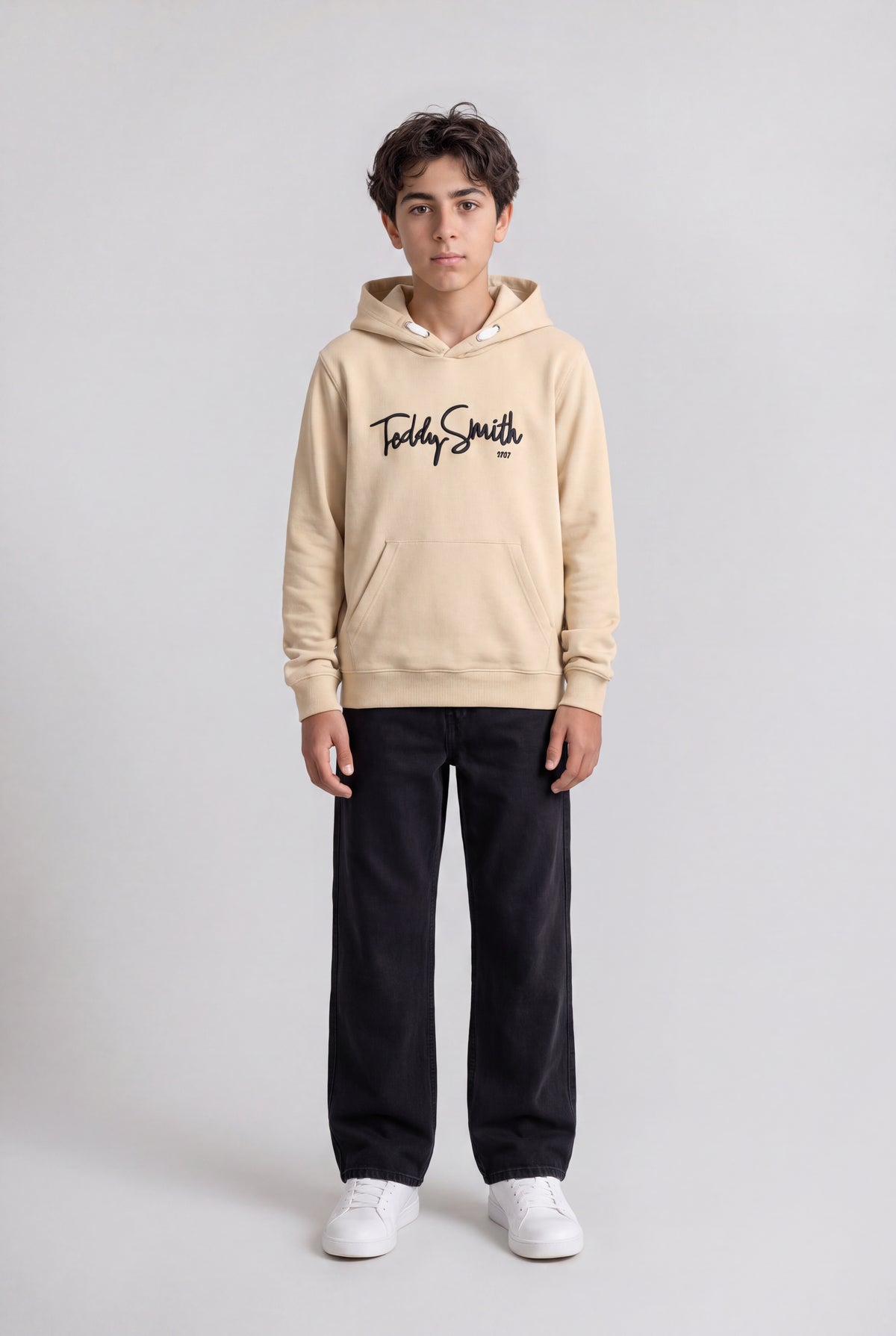 Sweat à capuche S-EVRY HOODY JR BEIGE CLAIR - Teddy Smith