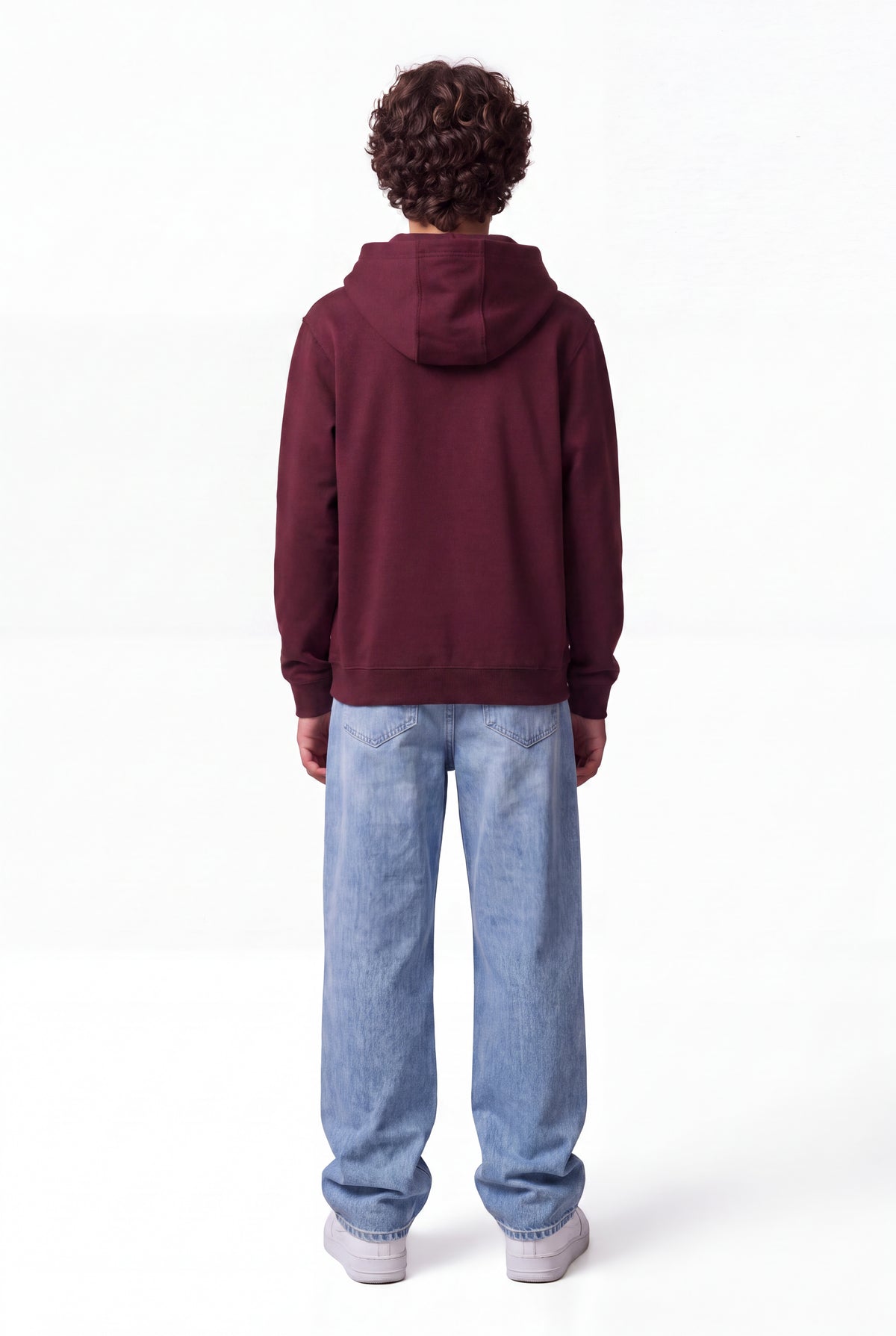 Sweat à capuche S-EVRY HOODY JR BORDEAUX FONCE - Teddy Smith
