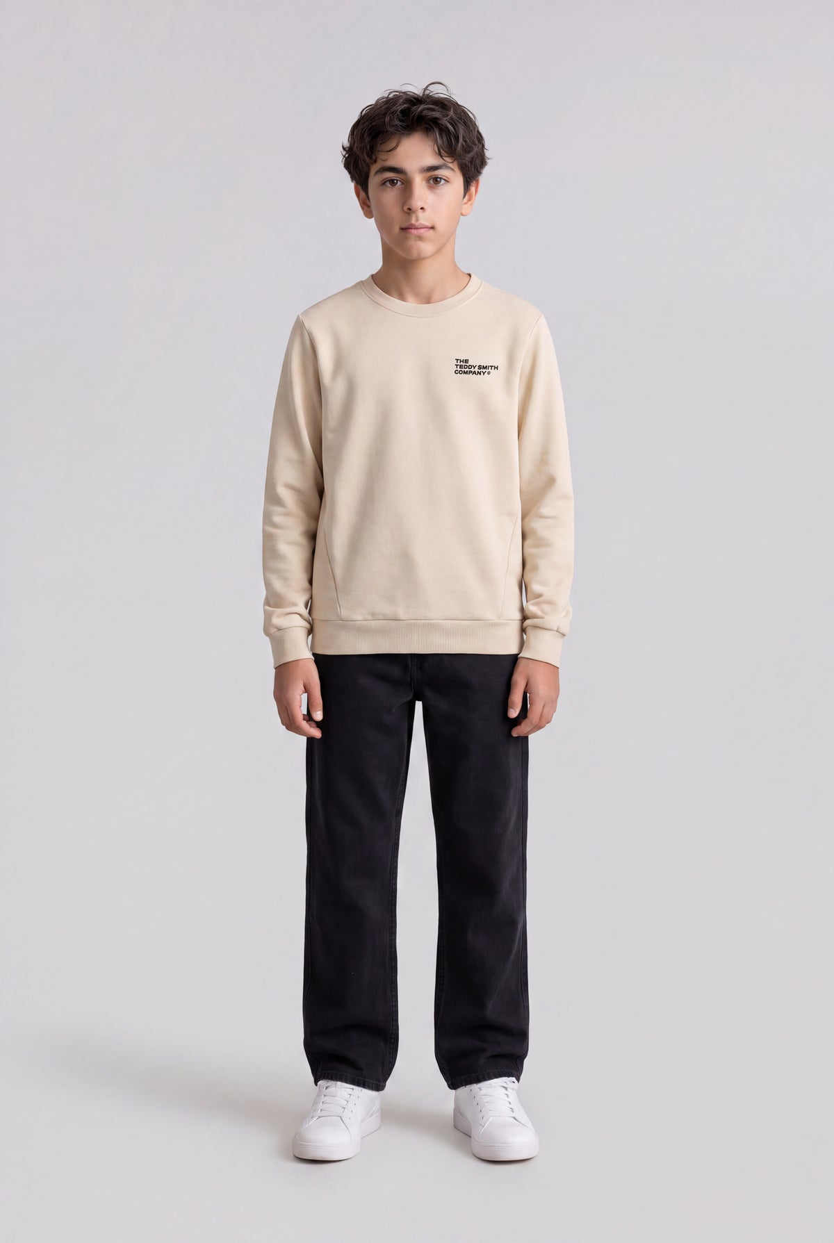 Sweat col rond S-COMPANY RC JR CREAM - Teddy Smith
