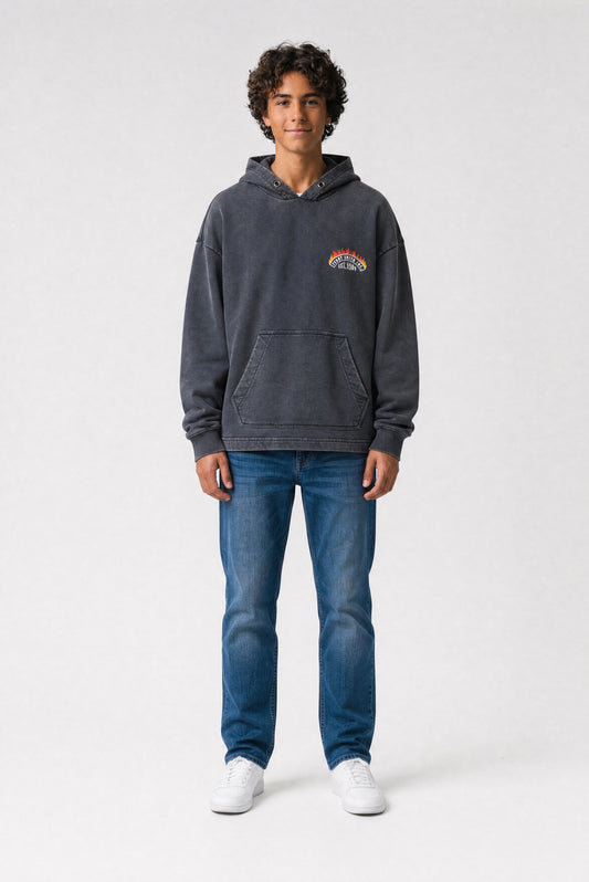 Achat Sweat à capuche imprimé S-FEU HOODY JR NOIR