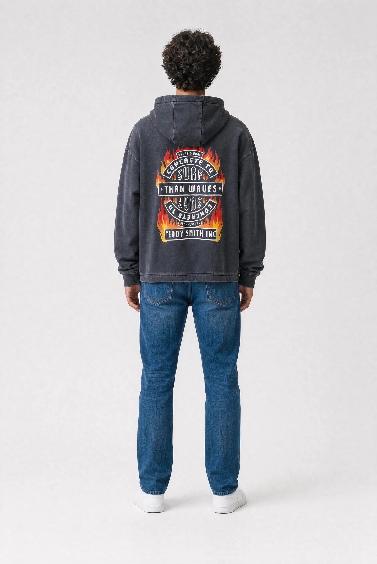Sweat à capuche imprimé S-FEU HOODY JR NOIR - Teddy Smith