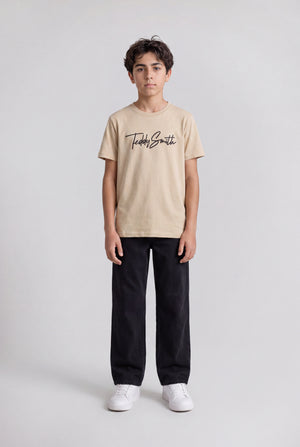 T-shirt col rond T-EVAN MC JR BEIGE CLAIR - Teddy Smith