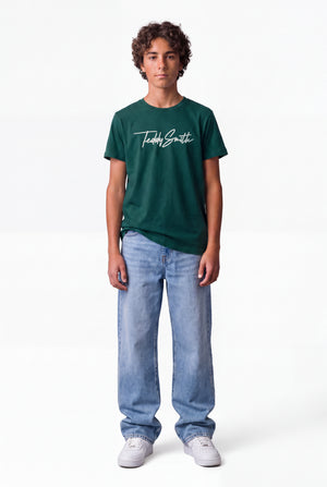 T-shirt col rond T-EVAN MC JR VERT PIN - Teddy Smith