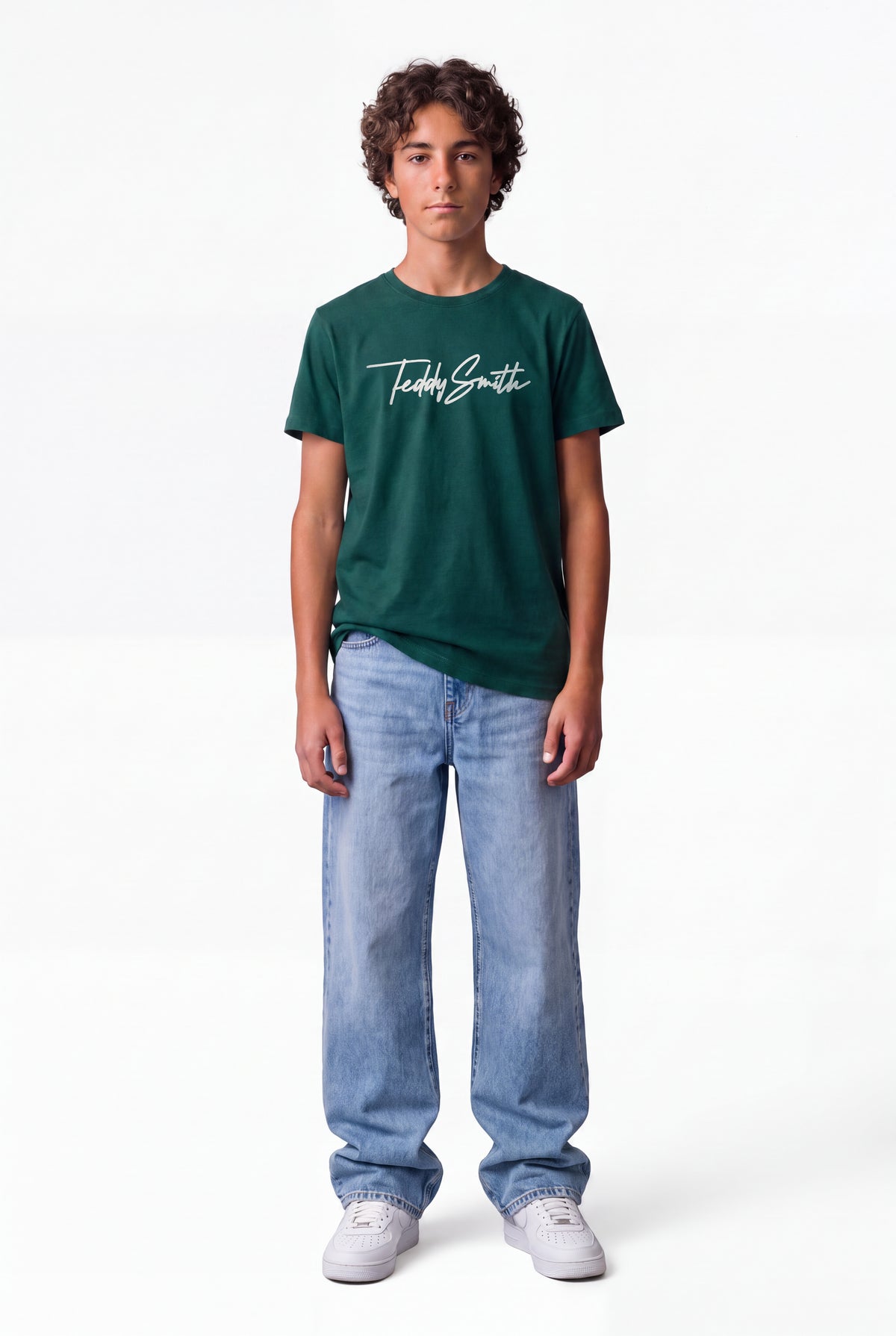 T-shirt col rond T-EVAN MC JR VERT PIN - Teddy Smith