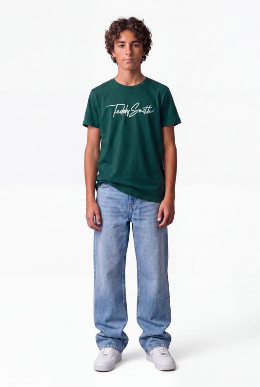 Achat T-shirt col rond T-EVAN MC JR VERT PIN