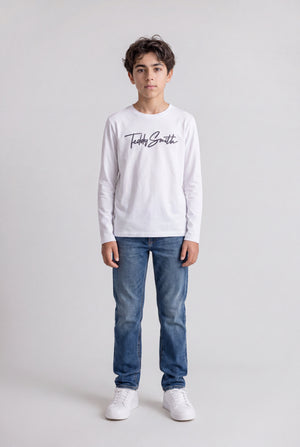 T-shirt manches longues EVAN ML JR BLANC - Teddy Smith