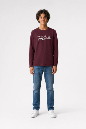 T-shirt manches longues T-EVAN ML JR BORDEAUX FONCE - Teddy Smith