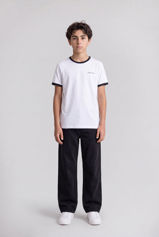 Achat T-shirt col rond THE TEE 2 R MC JR BLANC