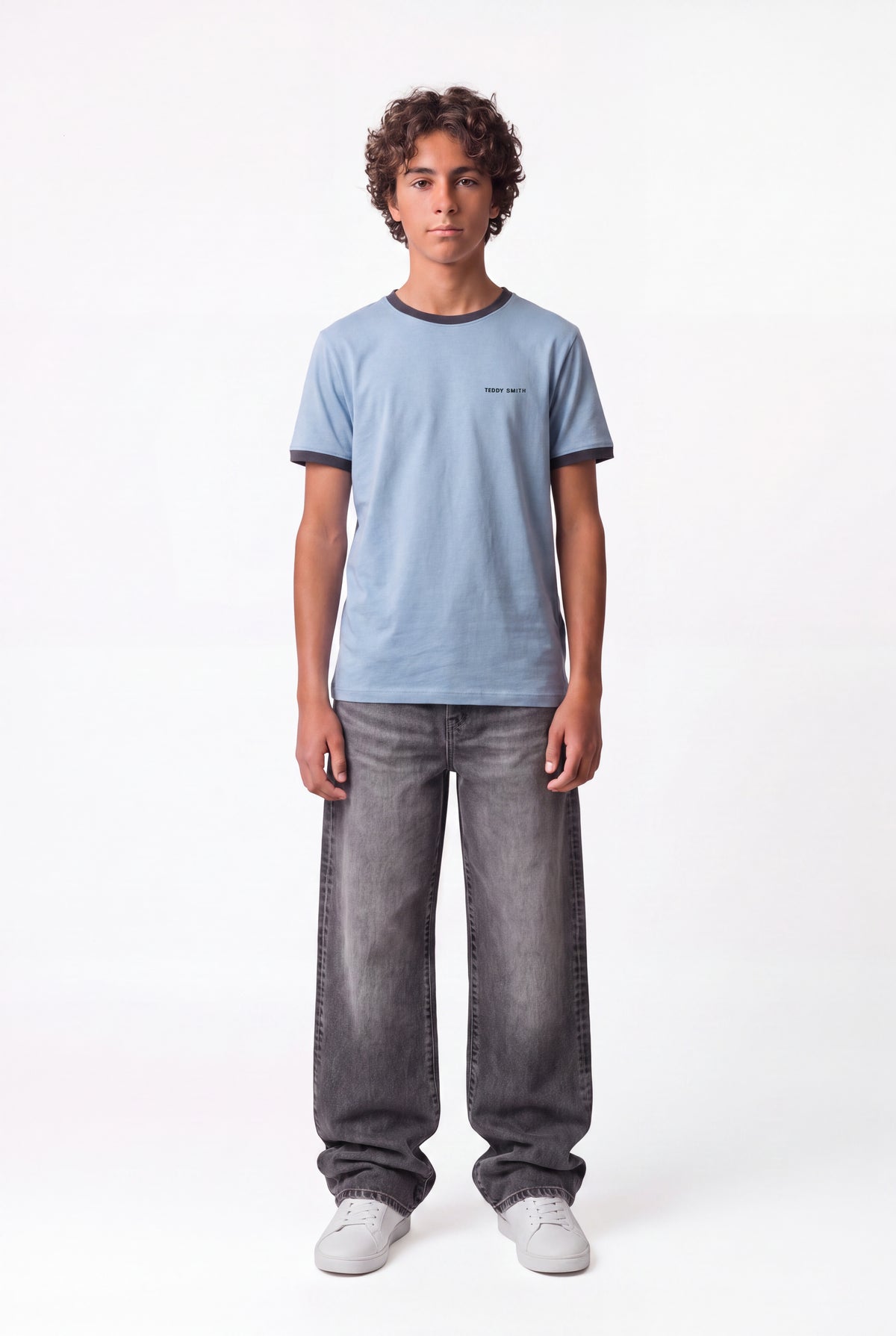 T-shirt col rond THE-TEE 2 R MC JR BLEU MINERAL - Teddy Smith