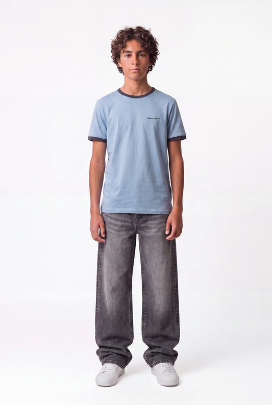 Achat T-shirt col rond THE-TEE 2 R MC JR BLEU MINERAL