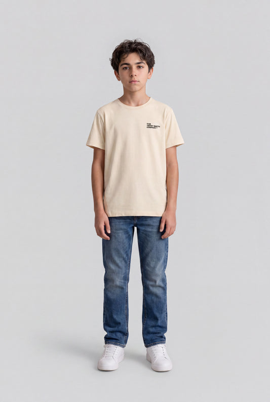 Achat T-shirt ajusté T-COMPANY MC JR CREAM