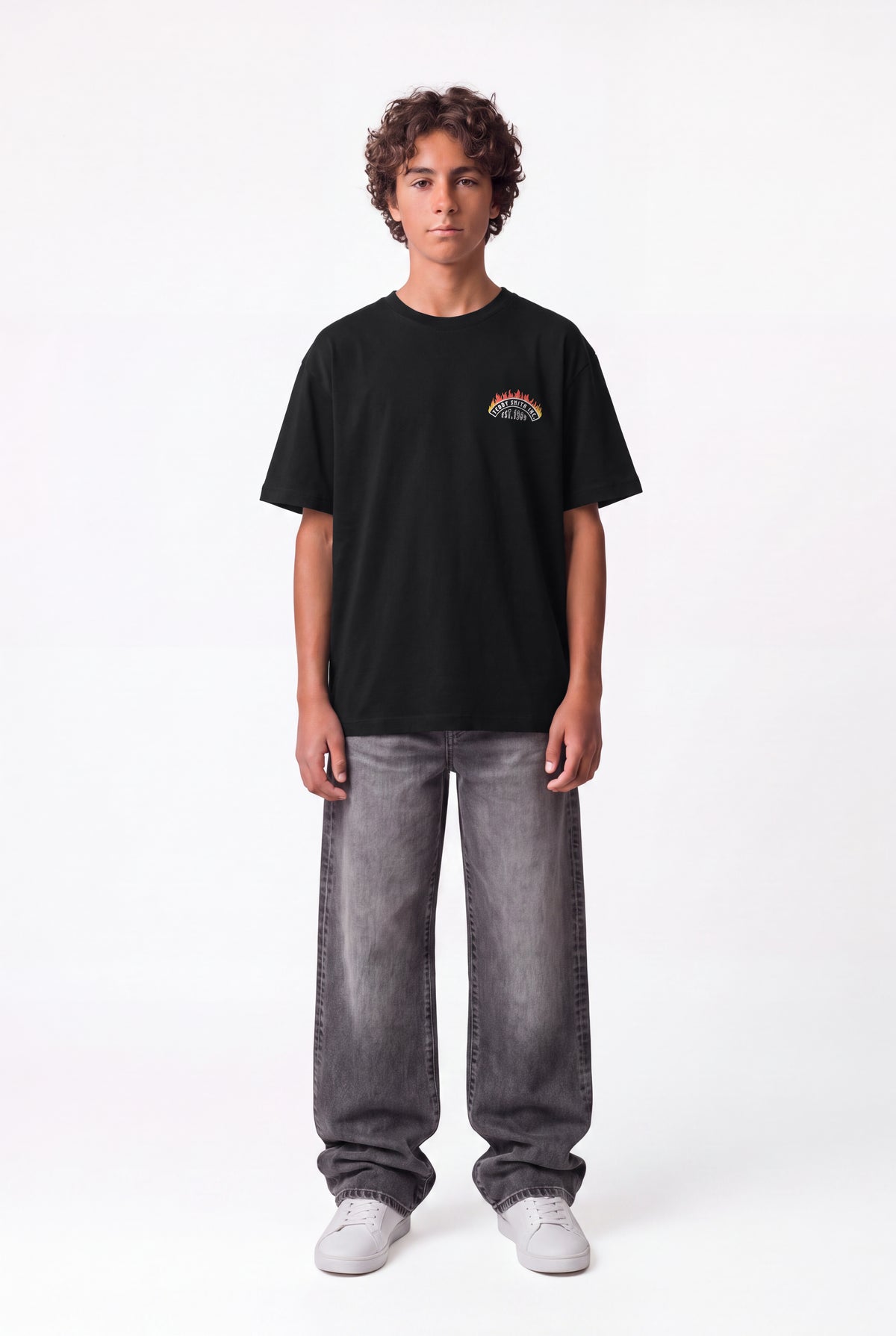 T-shirt imprimé T-FEU MC JR NOIR - Teddy Smith