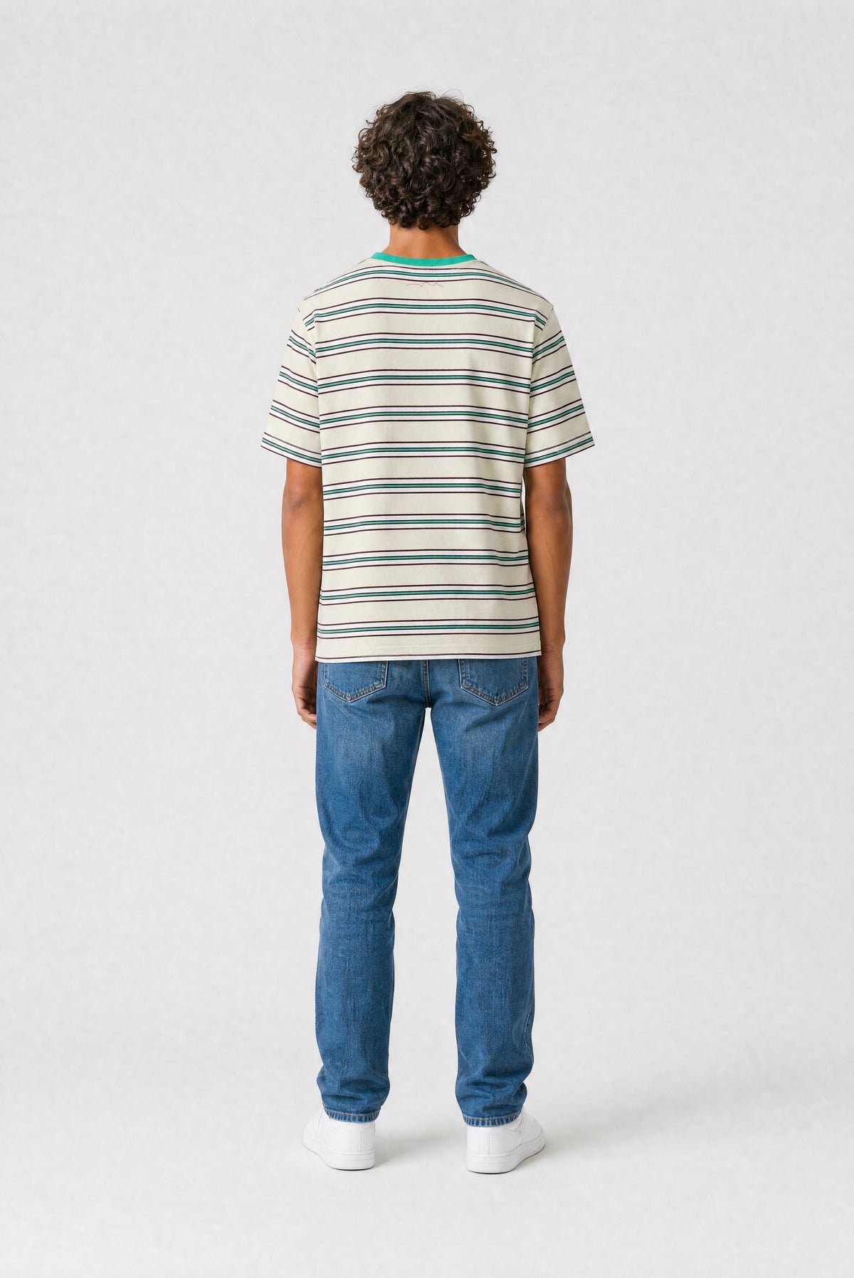 T-shirt T-STRIPY MC JR VERT NACRE - Teddy Smith