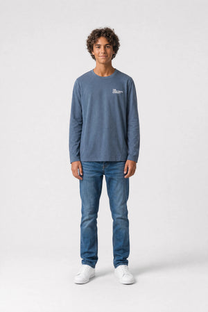 T-shirt col rond T-COMPANY ML JR GRIS METEORE