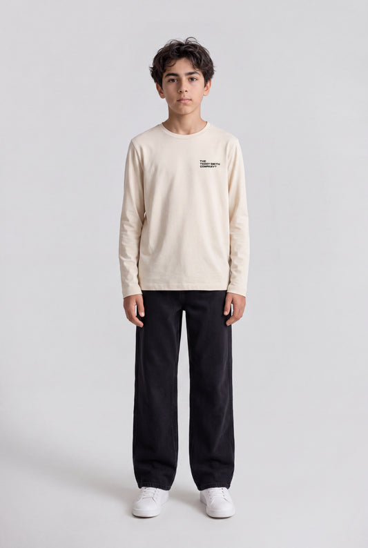 Achat T-shirt col rond T-COMPANY ML JR CREAM