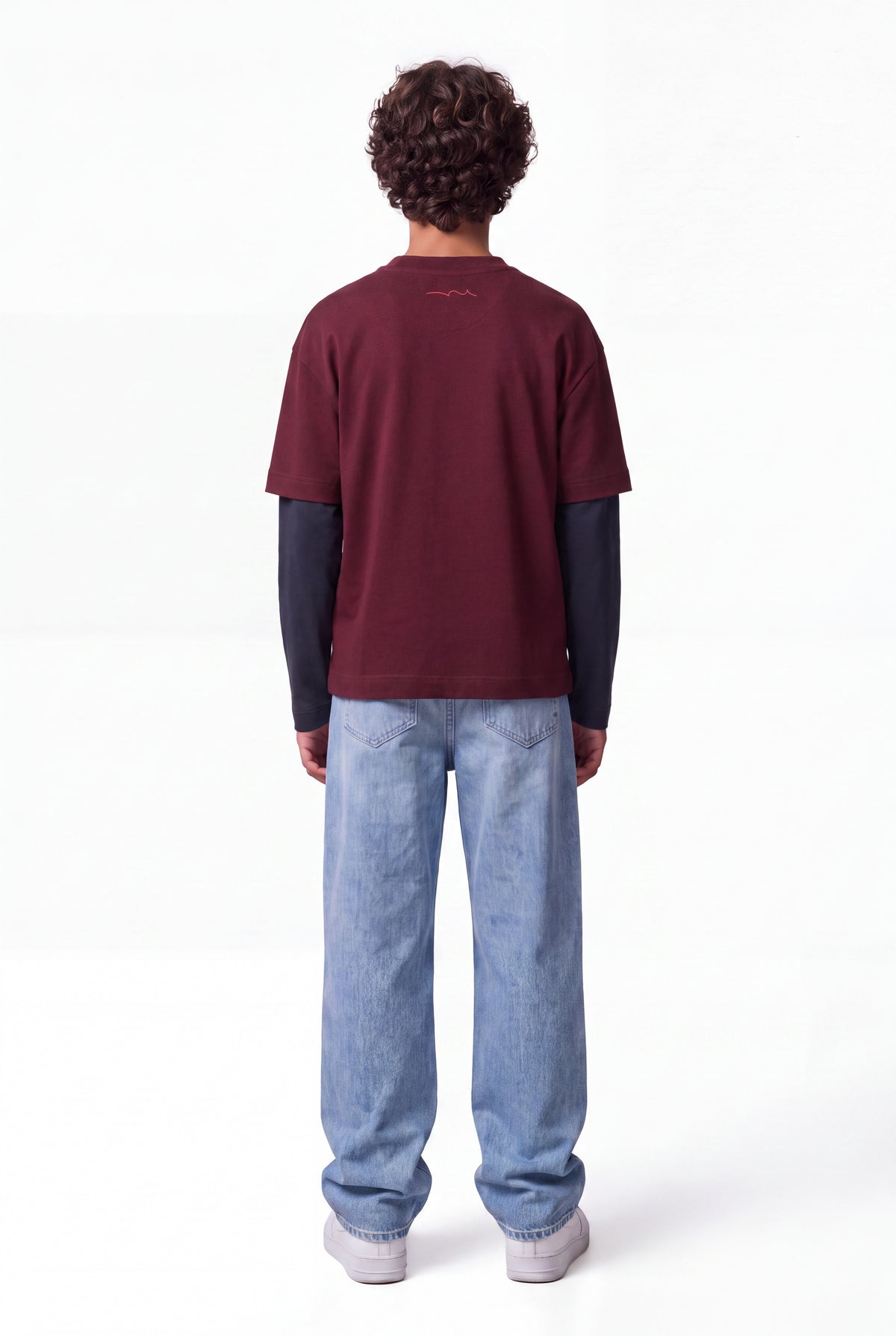 T-shirt décontracté manches longues T-SLY ML JR BORDEAUX FONCE - Teddy Smith