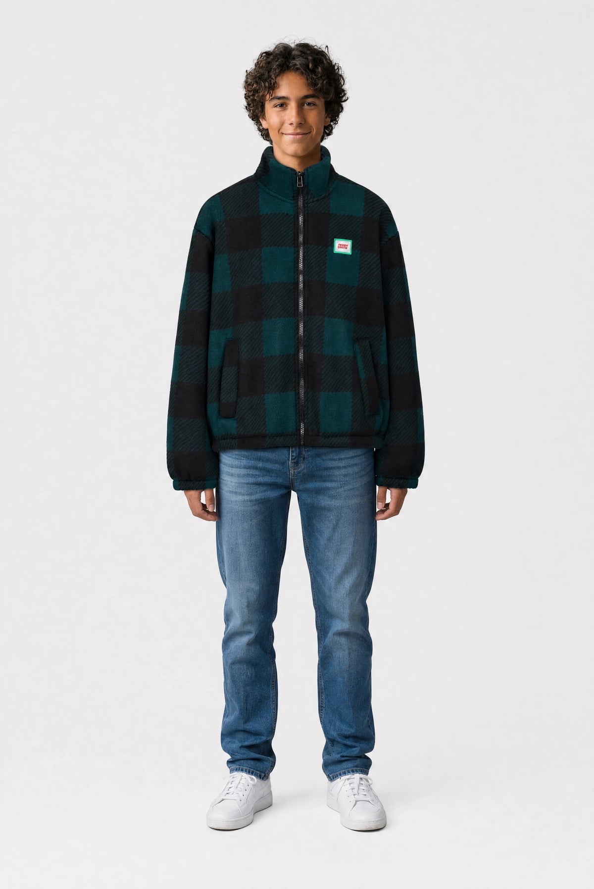 Blouson polaire B-CHARLES JR VERT PIN - Teddy Smith
