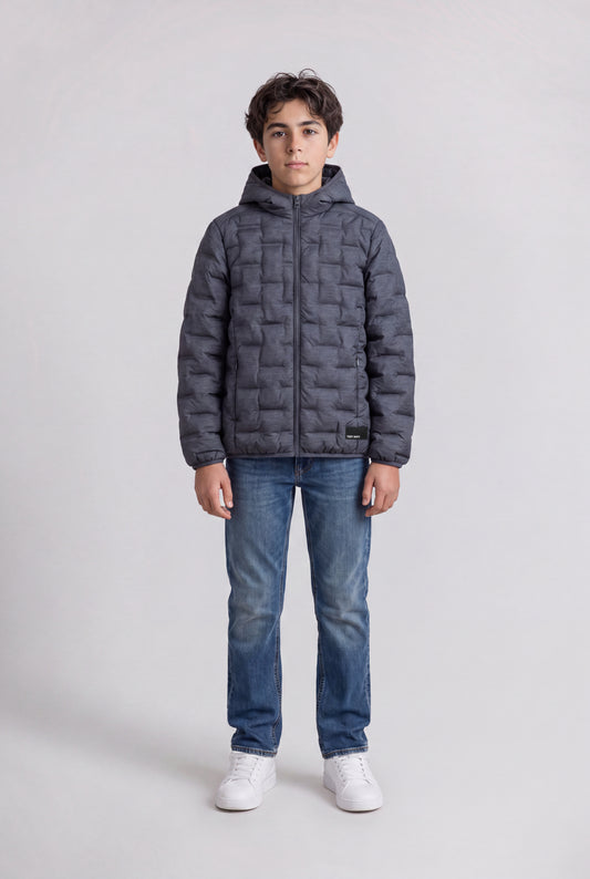 Achat Doudoune à capuche BLIGHTER JR MELANGE BLACK 2