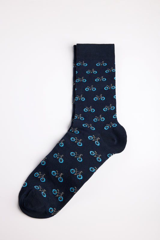 Achat Chaussettes Teddy mi-hautes MOTIFS MIX BIKE DARK NAVY