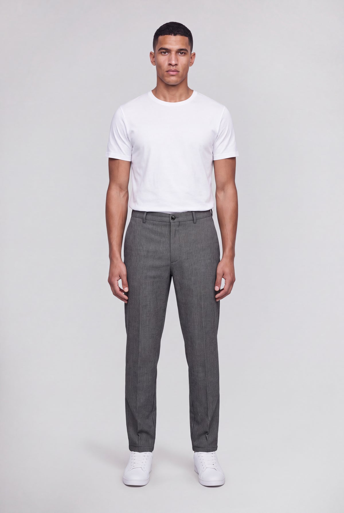 Pantalon ville P-CONRAD GRIS CHINE - Teddy Smith