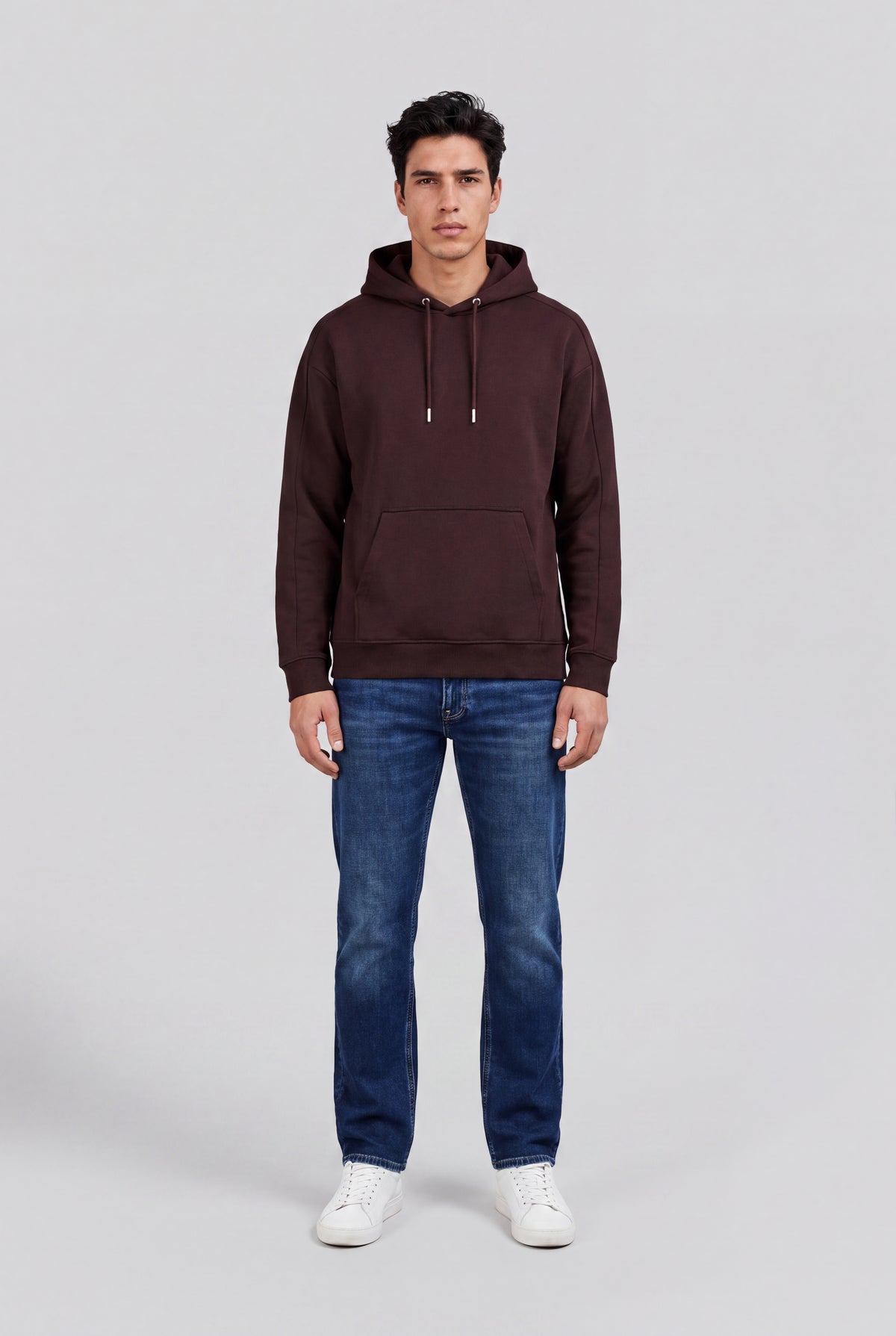 Sweat ample S-ADRIEN HOODY MARRON PRUNE - Teddy Smith
