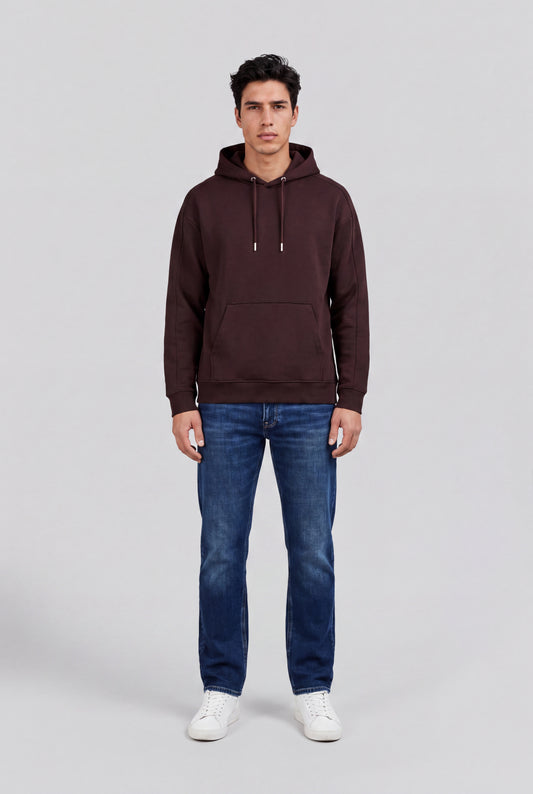 Achat Sweat ample S-ADRIEN HOODY MARRON PRUNE