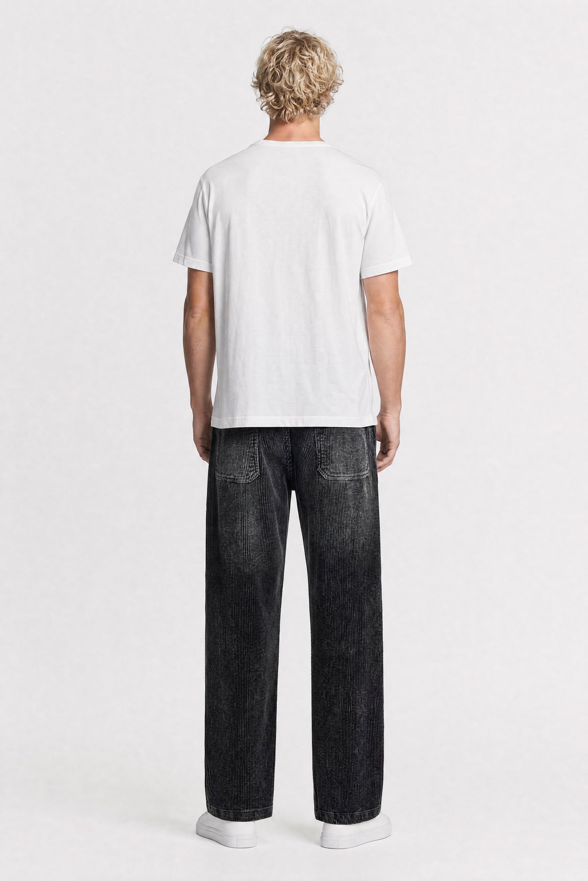 Pantalon en velours côtelé P-YORK VELVET U BLACK USED - Teddy Smith