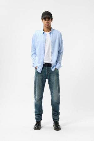 Chemise à pinces col français CARTON ML BLEU ECUME - S - Teddy Smith