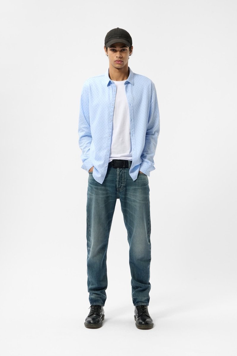 Chemise à pinces col français CARTON ML BLEU ECUME - S - Teddy Smith
