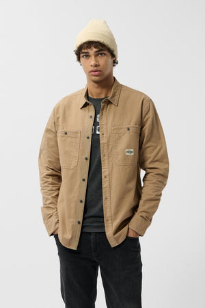 Chemise manches longues en twill TRENT ML MOKA BEIGE - S - Teddy Smith