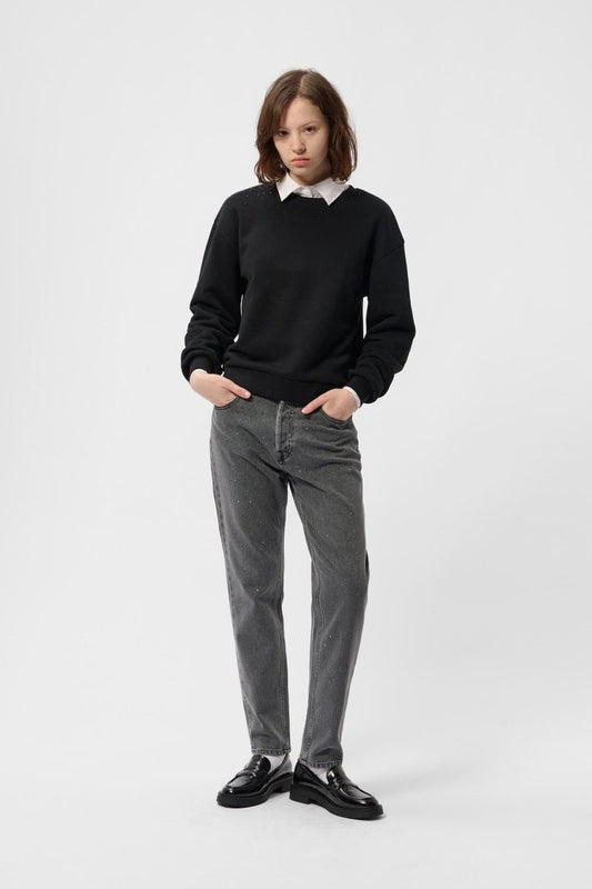 Achat Pantalon denim coupe 5 poches mom PMOM GREY - 24 - Teddy Smith