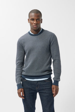 Pull col rond P - MILAN 2 TOTAL NAVY/JACQUARD - S - Teddy Smith