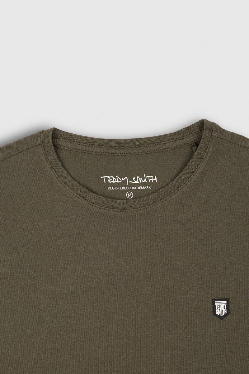 T-shirt col rond manches courtes T - TAHO MC RAVEN KAKI - S - Teddy Smith