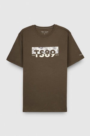 T-shirt col rond manches courtes TEZIO 2 MC RAVEN KAKI - S - Teddy Smith