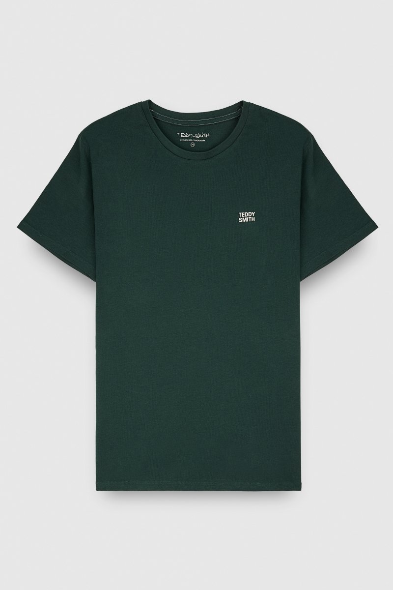 T-shirt col rond manches courtes THE TEE 1 MC VERT SCARABE - S - Teddy Smith