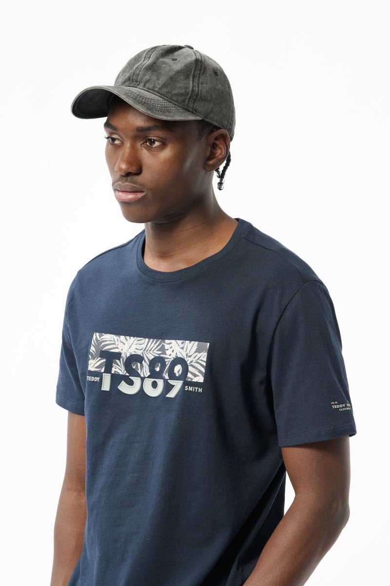 T-shirt col rond T - EZIO 2 TOTAL NAVY/MOTIF 1 - S - Teddy Smith