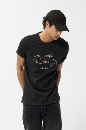 T-shirt T - CARSER MC CHARBON - S - Teddy Smith