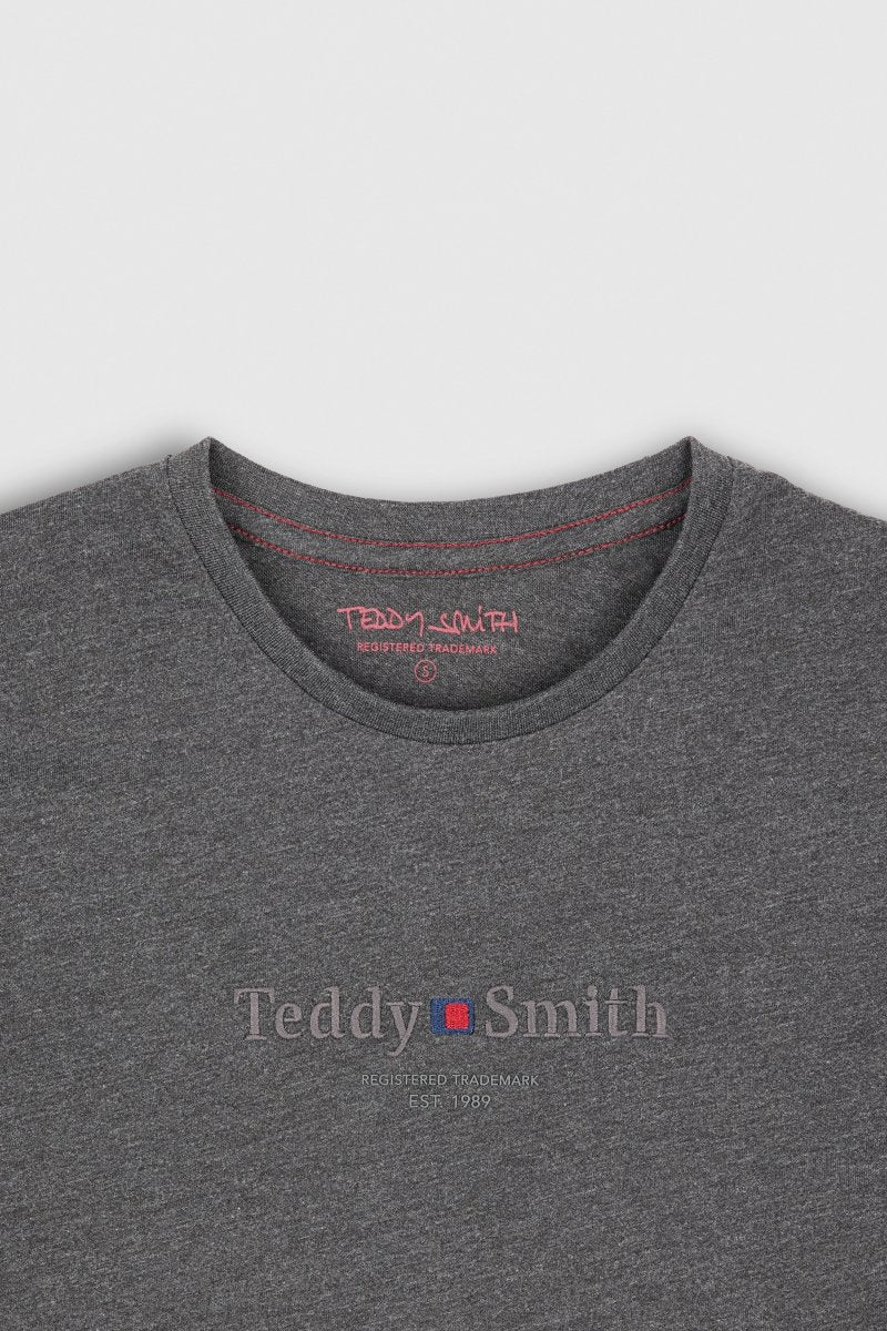 T-shirt T - JIM MC MELANGE BLACK - S - Teddy Smith