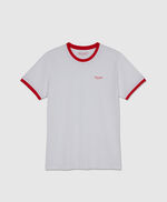T-shirt avec col rond The Tee MC, BLANC/ROUGE FLAMME, large