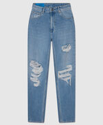 Jeans mum taille haute - Mom Destroy, FRIPP DESTROY, large