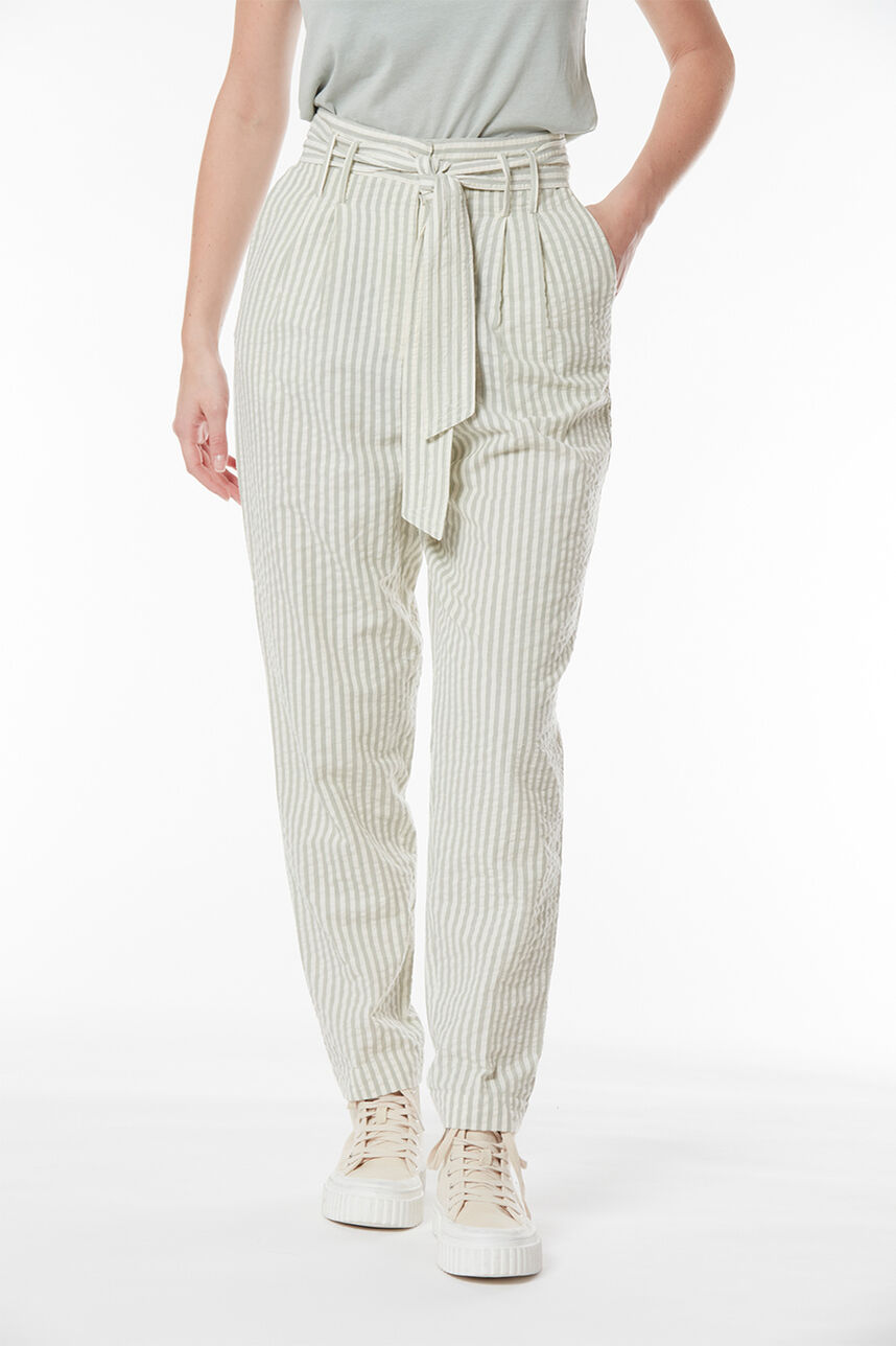 Pantalon à rayures taille haute - P-Zita Stripe, MIDDLE WHITE, large