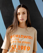 T-shirt imprimé - T-WORLD MC, BEIGE CAMEL, large