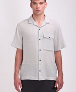 Chemise droite à manches courtes avec col hawaien CSELIM MC, BLANC IVOIRE CHINE, large
