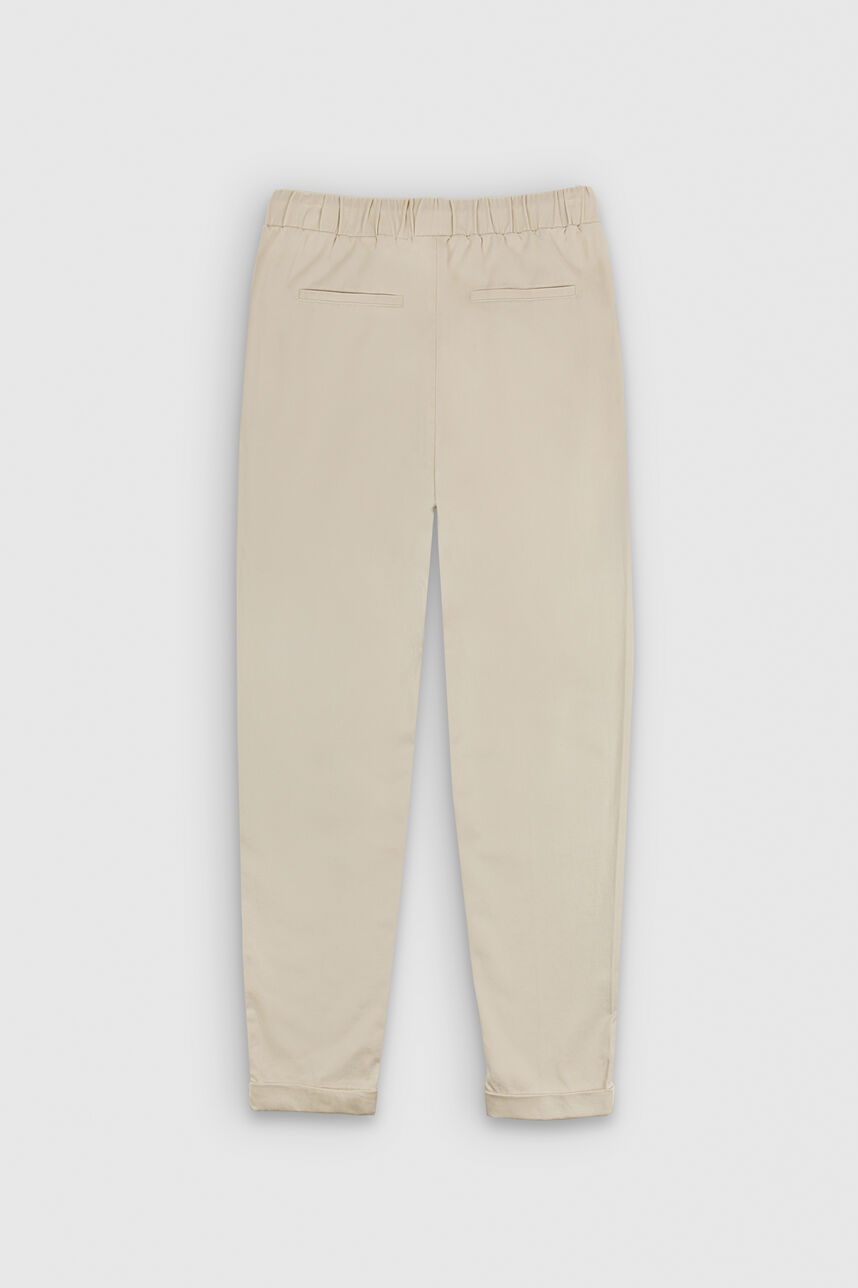 Pantalon taille élastiquée  TEDDY JOGO LYOC, CRAIE, large