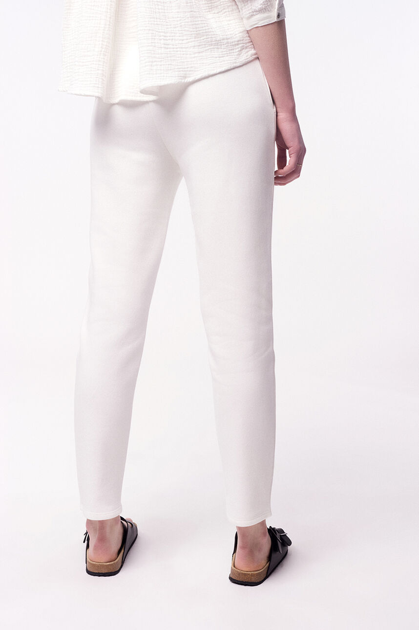 Pantalon molleton taille élastiquée avec cordon - P-Fabyno, MIDDLE WHITE, large