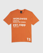 T-shirt imprimé - T-WORLD MC, TANGERINE, large