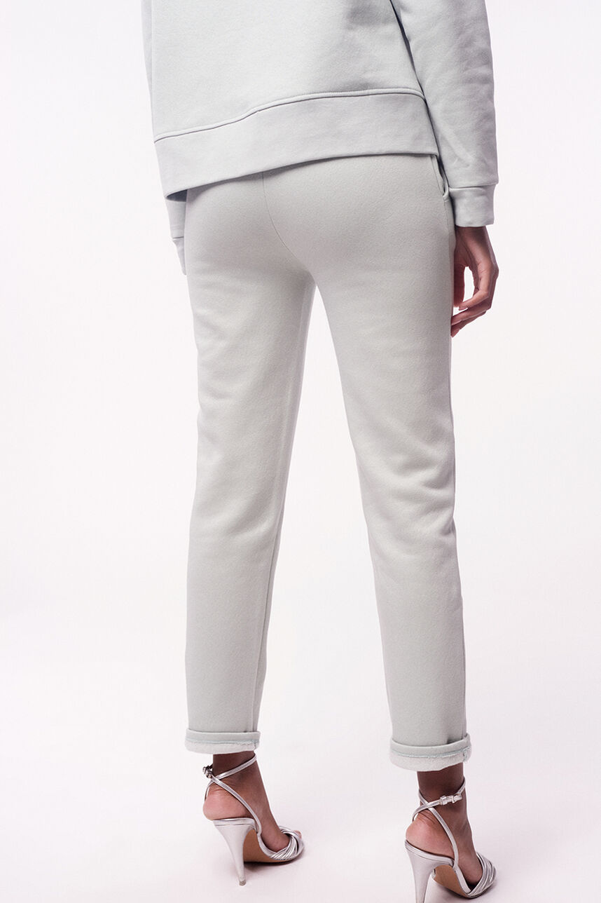 Pantalon molleton taille élastiquée avec cordon - P-Fabyno, VERT JADE, large