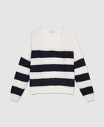 Pull col V MAG STRIPES, TOTAL NAVY/RAYURES, large