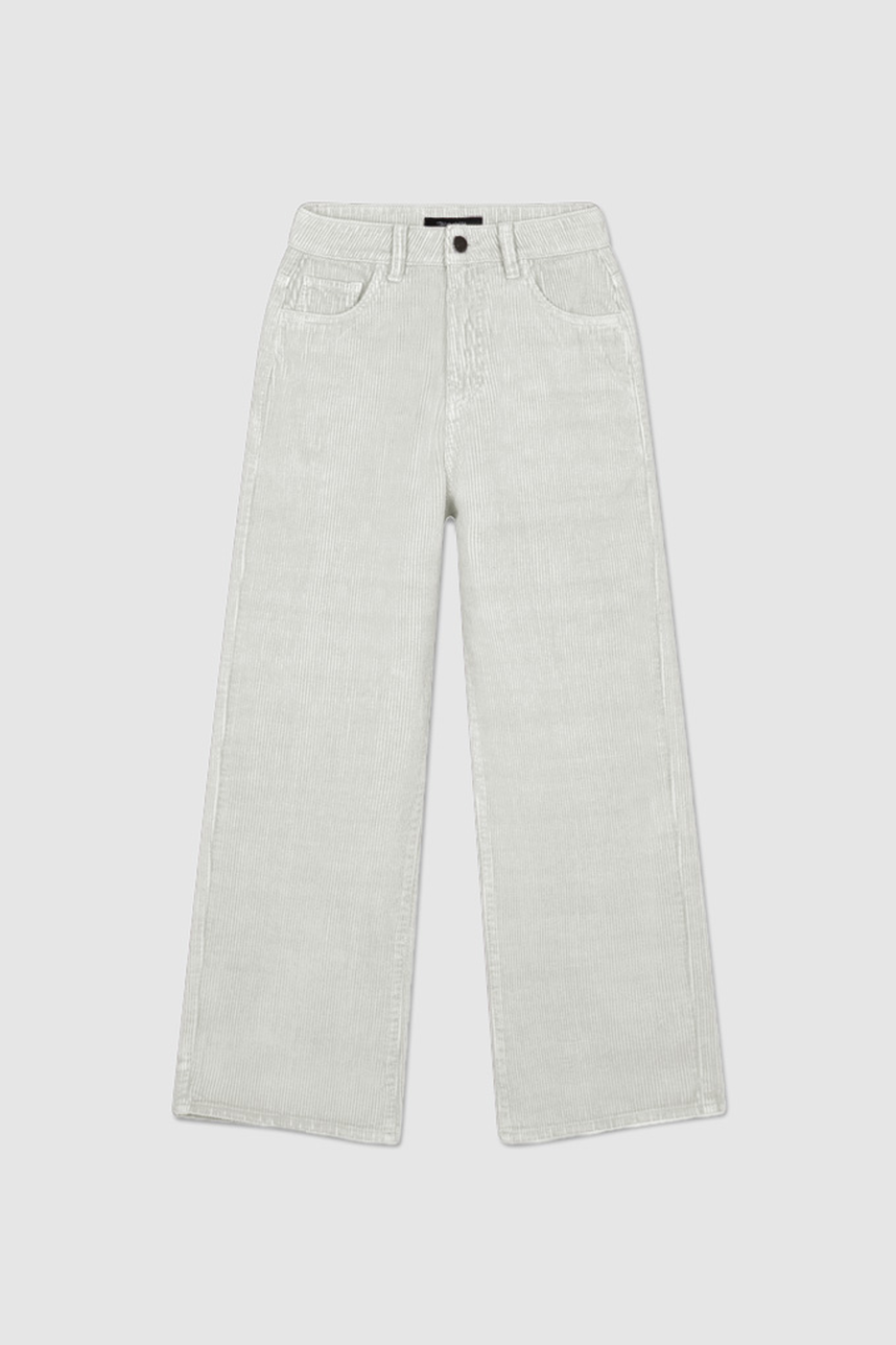Pantalon de velours coupe droite P-Wide JR Cordu, MIDDLE WHITE, large