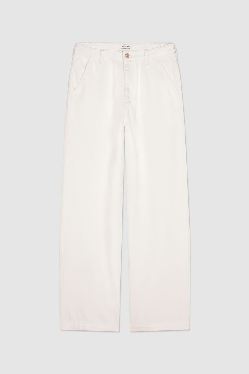 Pantalon toile fit staight MARINER STRAI, BLANC, large